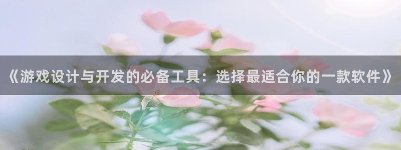 沐鸣娱乐2官网网址是多少：《游戏设计与开发的必备工具：选择最适合你的一款软件》